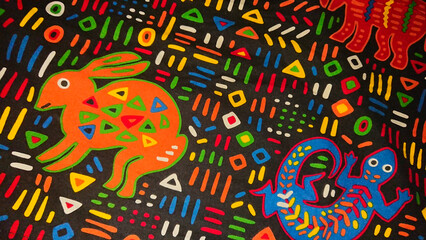 Mola-like  machined textile 