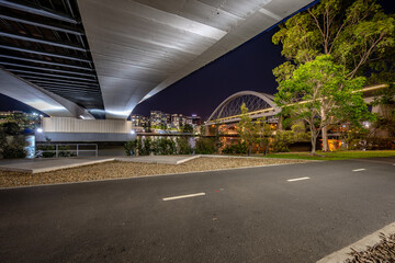View from under the bridge in South Brisbane, Queensland, Australia