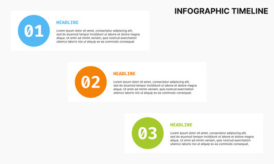 Business infographic timeline with 3 steps option. Business infographic template. Presentation infographics template with timeline process. Infographic timeline process.