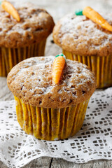 Fototapeta Homemade muffins with sweet carrot. obraz