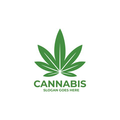 Cannabis logo design vector. Cannabis leaf