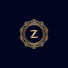 GOLD ROYAL LOGO BEAUTY LUXURY LETTER Z