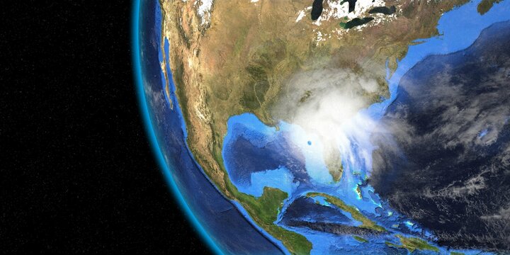 Hurricane Ian in Florida. Earth seen from space. Extremely detailed and realistic high resolution 3D illustration. Elements of this image have been furnished by NASA.