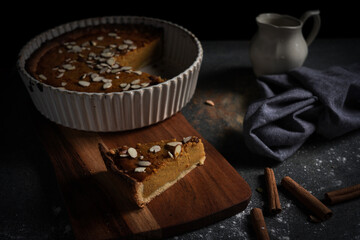 Slice of pumpkin pie