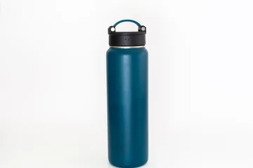 Foto op Aluminium Blue thermos, isolated on white background. © CRISTINA