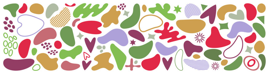 Abstract blotch shape. Liquid shape elements. Set of modern graphic elements. Fluid dynamical colored forms banner. Gradient abstract liquid shapes. Vector illustration.