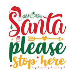 Naklejka premium Christmas Typography T-shirt Design