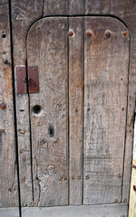 Detail of an old wooden door