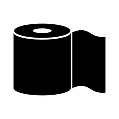 Icon a roll of toilet paper. A paper product used for sanitary and hygienic purposes. Vector illustration isolated on a white background for design and web.