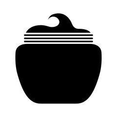 Face and body cream. Cosmetic cream for skin care in a pink jar. Vector illustration isolated on a white background for design and the web.