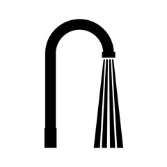 Icon tap with running water. The tap from which the water pipe flows. Providing housing with water from Central water supply sources. Vector illustration isolated on a white background.