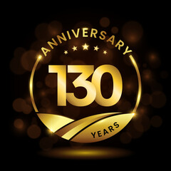 130 years anniversary, Anniversary celebration logo design. vector template illustration - obrazy, fototapety, plakaty