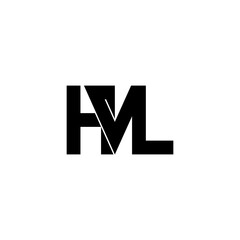 hvl lettering initial monogram logo design