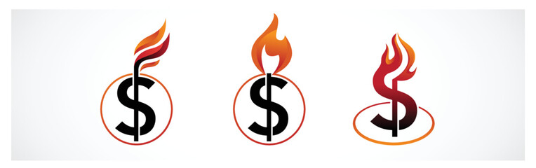 flame logo dollar