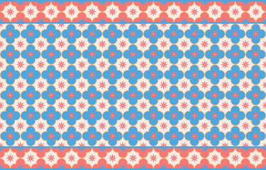 Simple geometric flower pattern seamless pattern Abstract Vector Background Suitable for printing on fabrics, clothing, wallpape