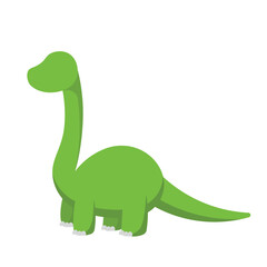 Cute Brontosaurus Dinosaur Animated Cartoon Vector No Face