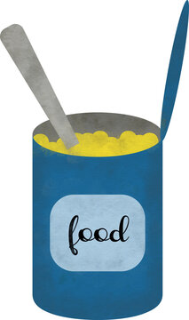 Watercolor Canned Food Clipart