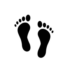 Black silhouette of footprint. Human footprint track. Footprint clip. Vector illustration.