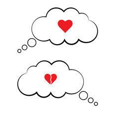 Bubble cloud with hearts