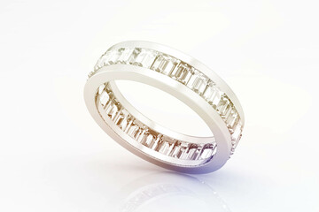 Wedding ring  3D rendering  (high resolution 3D image)