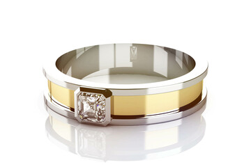Wedding ring  3D rendering  (high resolution 3D image)