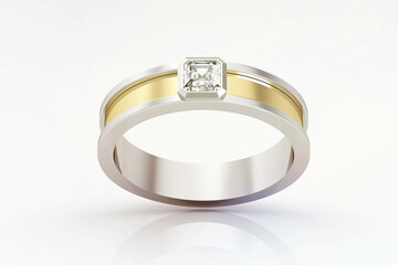 Wedding ring  3D rendering  (high resolution 3D image)