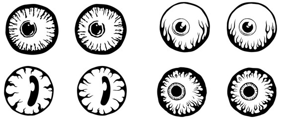 Eyes illustration. Iris decorative image. Circle png sketch.
