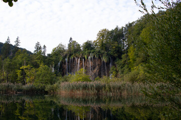 Beautiful waterfall in Plitvice lakes national park