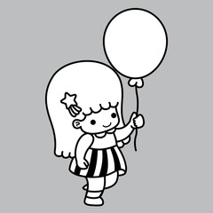 Little girl holding balloon