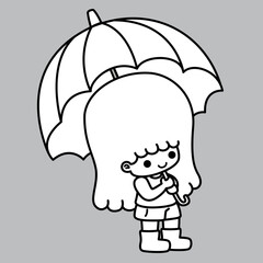 Little girl holding umbrella