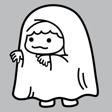 illustration of isolated halloween kid