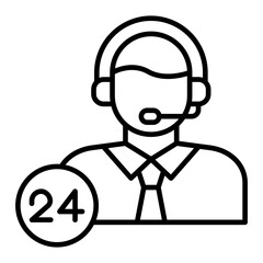 24 Hours Support Line Icon