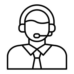 Customer Service Agent Line Icon