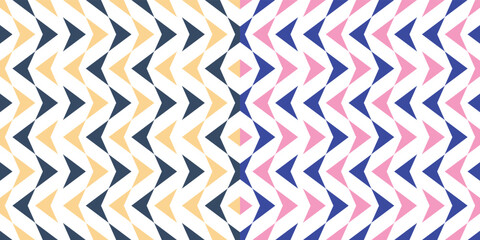 Obraz premium Pink Blue Yellow Horizontal Arrow Pattern Background Vector Illustration