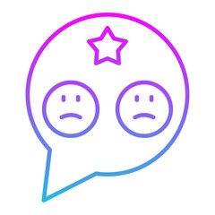Bad Review Line Gradient Icon