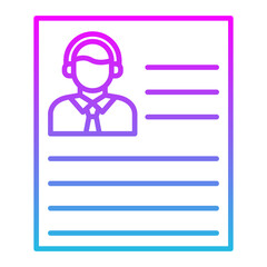 Resume Line Gradient Icon