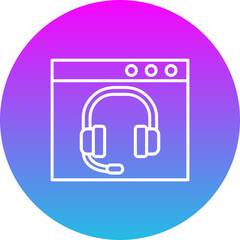 Online Support Gradient Circle Line Inverted Icon