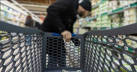 Purchasing power - food in shopping cart timelapse