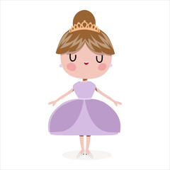 cute little princess on the white background