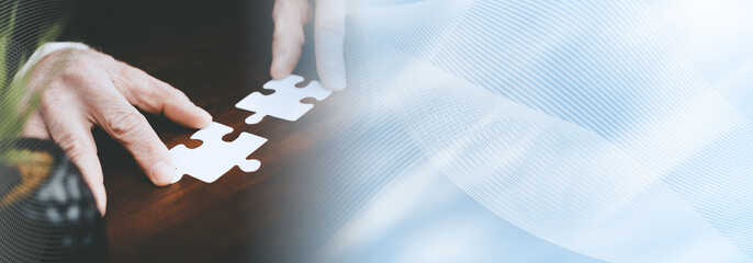 Concept of teamwork; panoramic banner