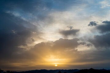 Warm and peaceful sunrise in late summer