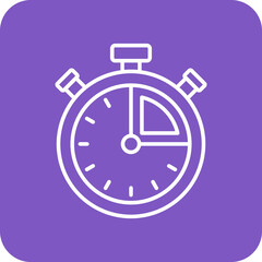 Stopwatch Multicolor Round Corner Line Inverted Icon