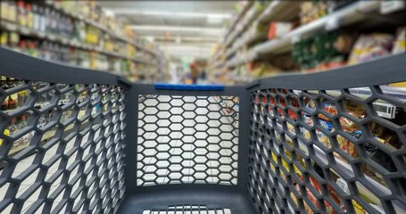 Purchasing power - food in shopping cart timelapse