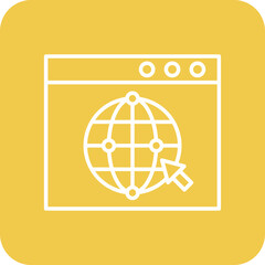 Internet Multicolor Round Corner Line Inverted Icon