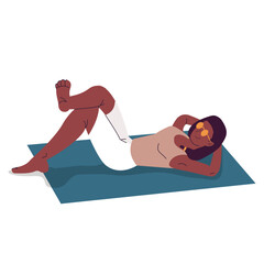 African-American woman sunbathing. Relaxing in nature