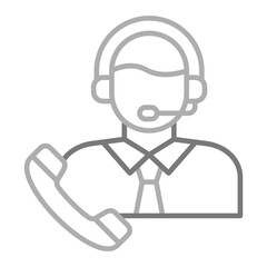 Customer Service Greyscale Line Icon