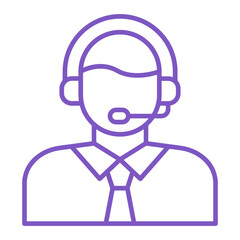 Customer Service Agent Multicolor Line Icon