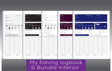 fishing logbook for fisherman.
First adventure fishing makes happy 
