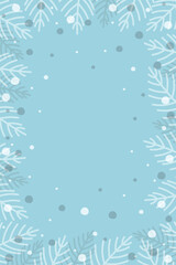 Fototapeta na wymiar Hand drawn Christmas branches. Layout of a greeting card. Vector illustration