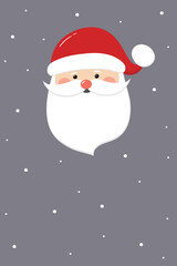 Design of a funny Santa Claus. Christmas background with ornaments. Vector illustration